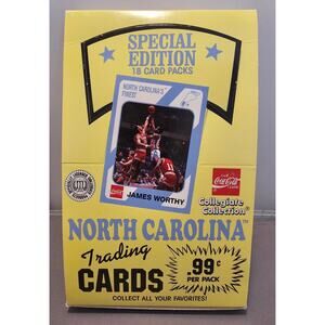 EMPTY 1989 North Carolina First Edition Trading Cards Box w/James Worthy Cover